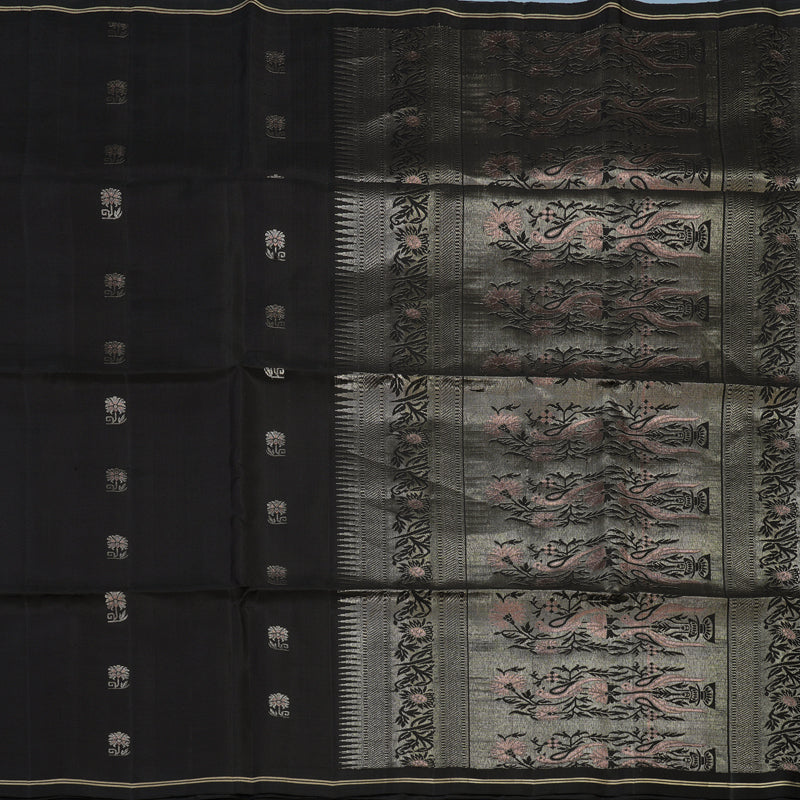 Hayagrivas Dark Brown Handloom Soft Silk Saree KBE2159A1-12