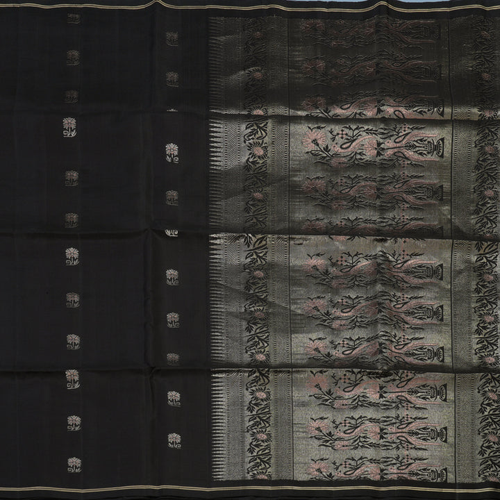 Hayagrivas Dark Brown Handloom Soft Silk Saree KBE2159A1-12