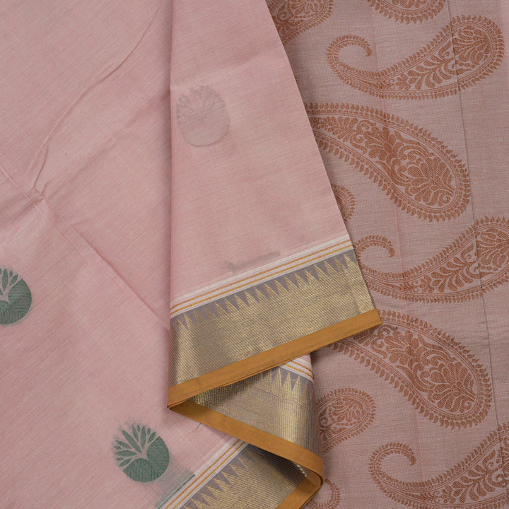 Hayagrivas Baby Pink Handloom Cotton Saree KBE2160A2-16