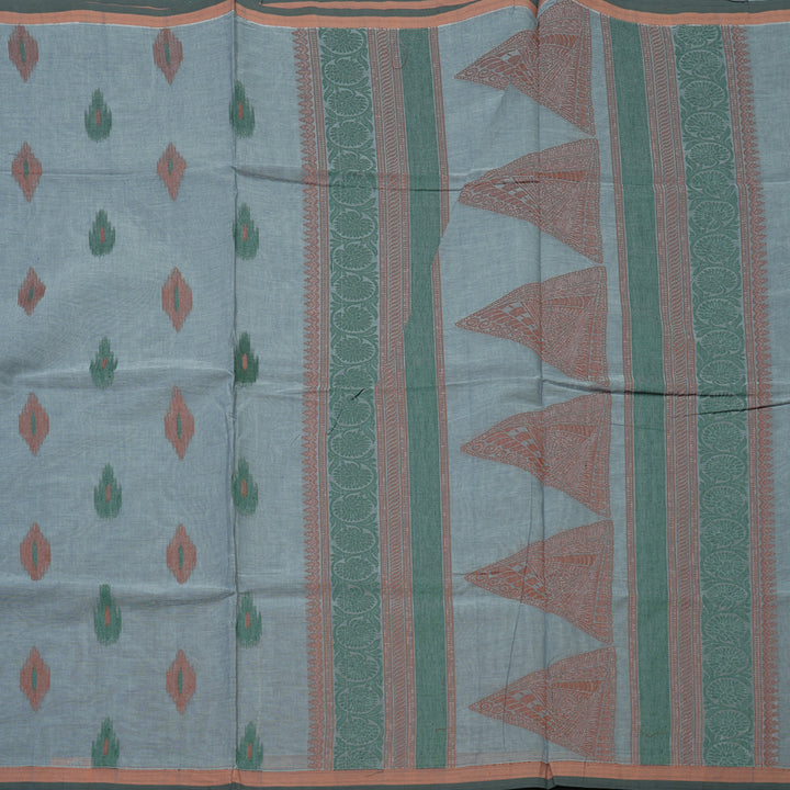 Hayagrivas Light Grey Handloom Cotton Saree KBE2160A2-31