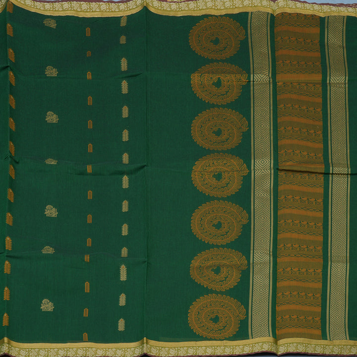 Hayagrivas Green Handloom Cotton Saree KBE2160A2-5