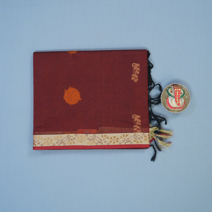 Hayagrivas Maroon Handloom Cotton Saree KBE2160A2-54