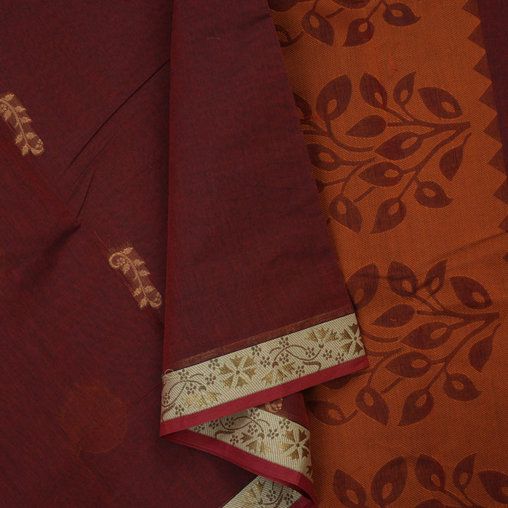 Hayagrivas Maroon Handloom Cotton Saree KBE2160A2-54
