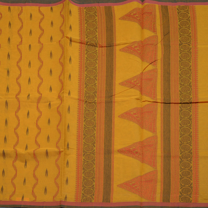 Hayagrivas Turmeric Yellow Handloom Cotton Saree KBE2160A2-56