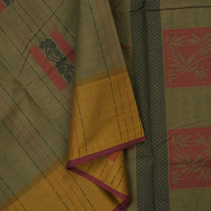 Hayagrivas Mehandi Green Handloom Cotton Saree KBE2160A2-61
