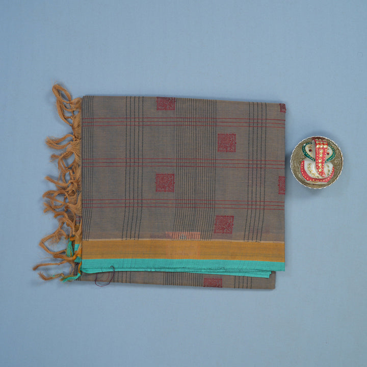 Hayagrivas Light Brown Handloom Cotton Saree KBE2160A2-70