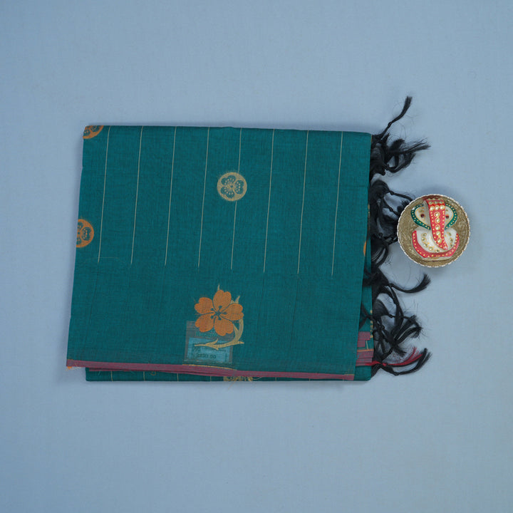 Hayagrivas Rama Green Handloom Cotton Saree KBE2160A3-4