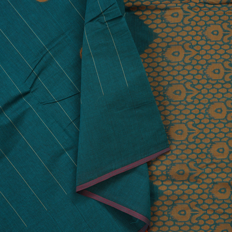 Hayagrivas Rama Green Handloom Cotton Saree KBE2160A3-4