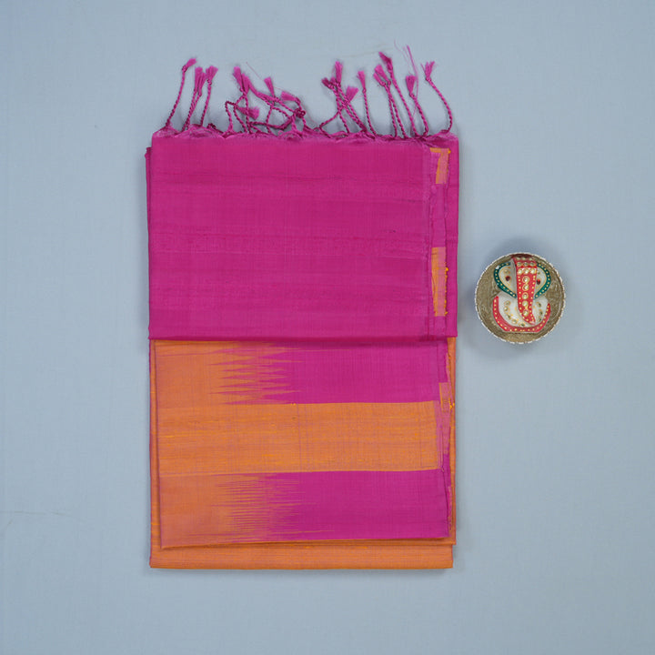 Hayagrivas Orangish-Pink Handloom Soft Silk Saree KBE2162A1-8