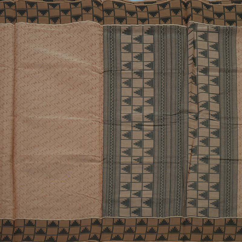 Hayagrivas Light Brown Handloom Cotton Saree KBE2163A16-3