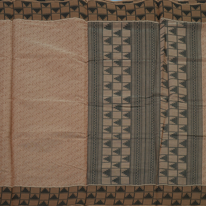 Hayagrivas Light Brown Handloom Cotton Saree KBE2163A16-3