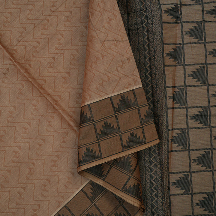 Hayagrivas Light Brown Handloom Cotton Saree KBE2163A16-3