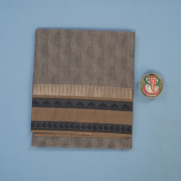 Hayagrivas Khaki Brown Handloom Cotton Saree KBE2163A23-6