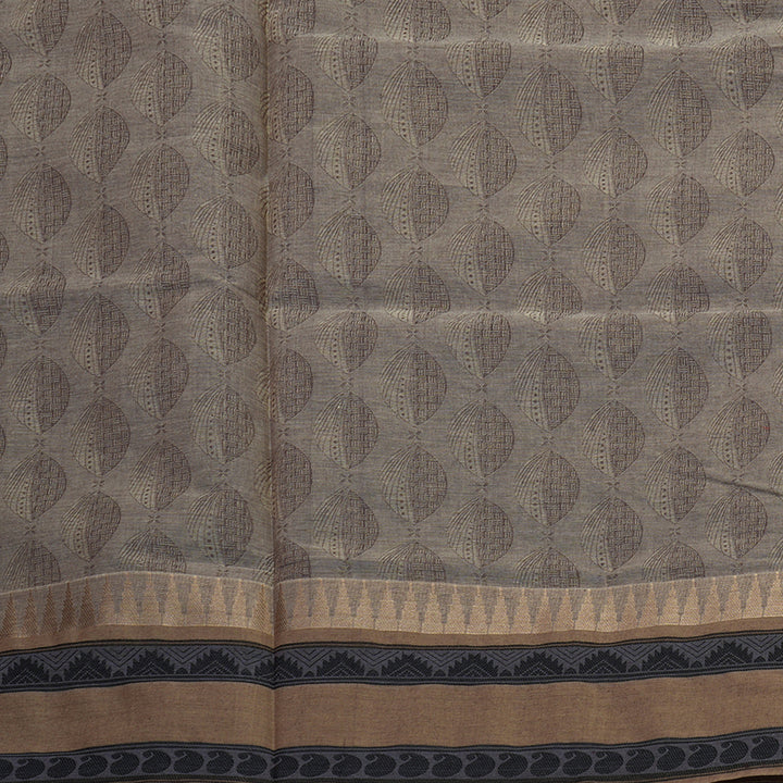Hayagrivas Khaki Brown Handloom Cotton Saree KBE2163A23-6