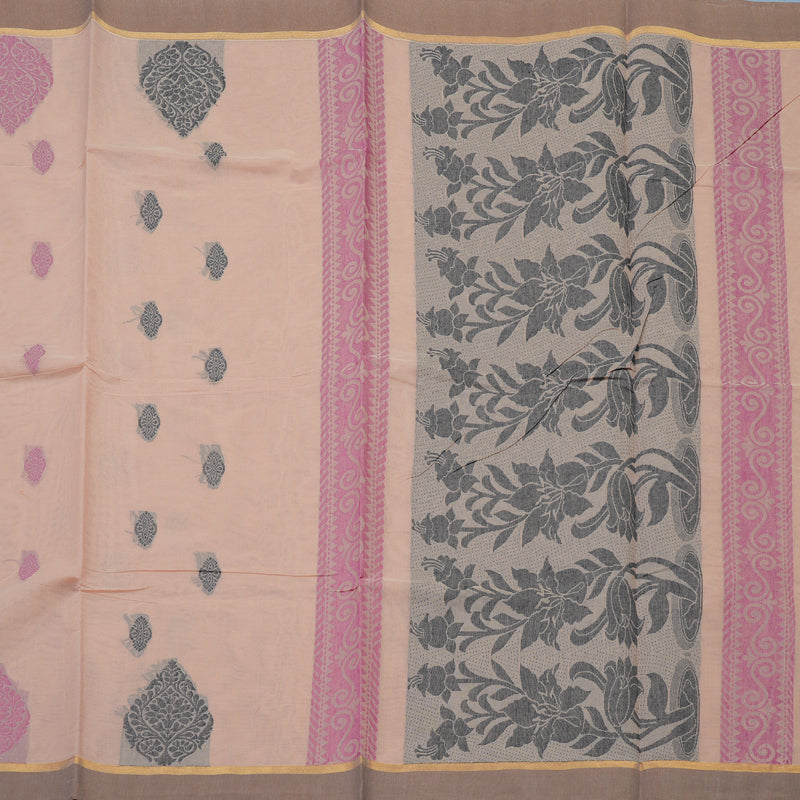 Hayagrivas Mild Peach Handloom Cotton Saree KBE2163A25-2