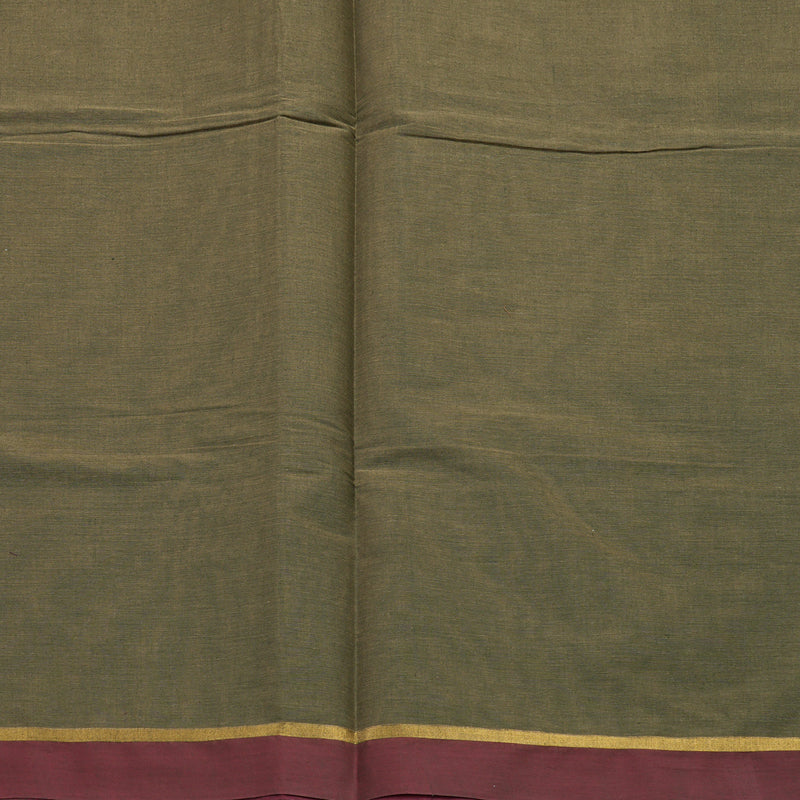 Hayagrivas Greenish-Grey Handloom Cotton Saree KBE2163A25-3