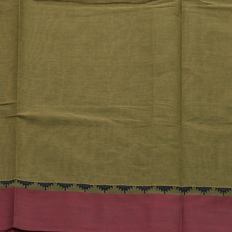 Hayagrivas Cement Green Handloom Cotton Saree KBE2163A26-1
