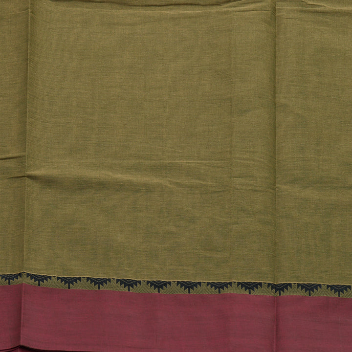 Hayagrivas Cement Green Handloom Cotton Saree KBE2163A26-1