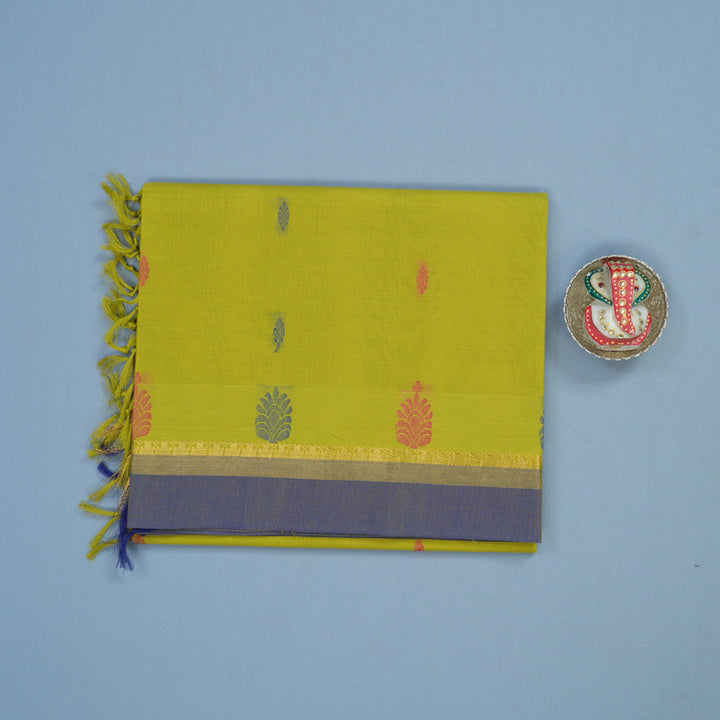 Hayagrivas Parrot Green Handloom Cotton Saree KBE2163A29-1