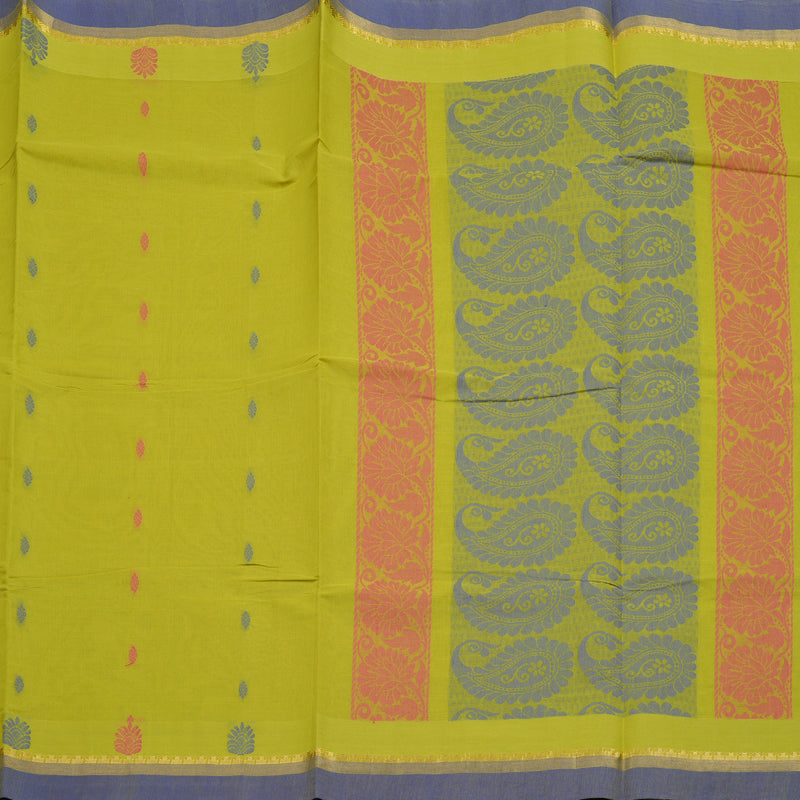 Hayagrivas Parrot Green Handloom Cotton Saree KBE2163A29-1