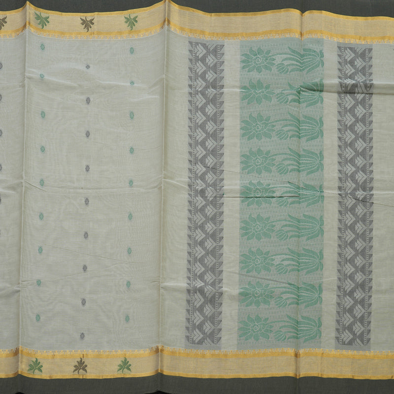 Hayagrivas Light Grey Handloom Cotton Saree KBE2163A29-28