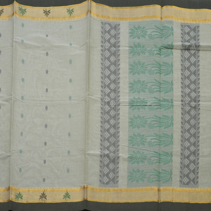 Hayagrivas Light Grey Handloom Cotton Saree KBE2163A29-28