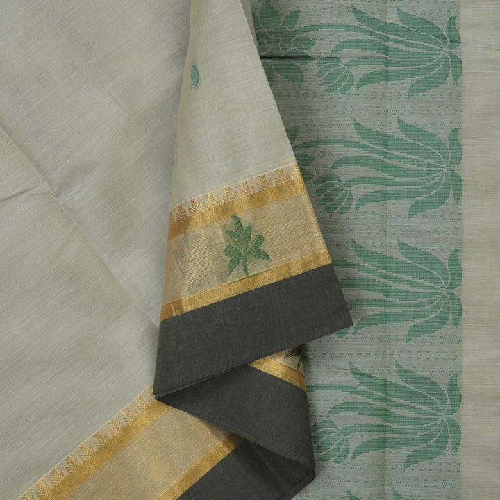 Hayagrivas Light Grey Handloom Cotton Saree KBE2163A29-28