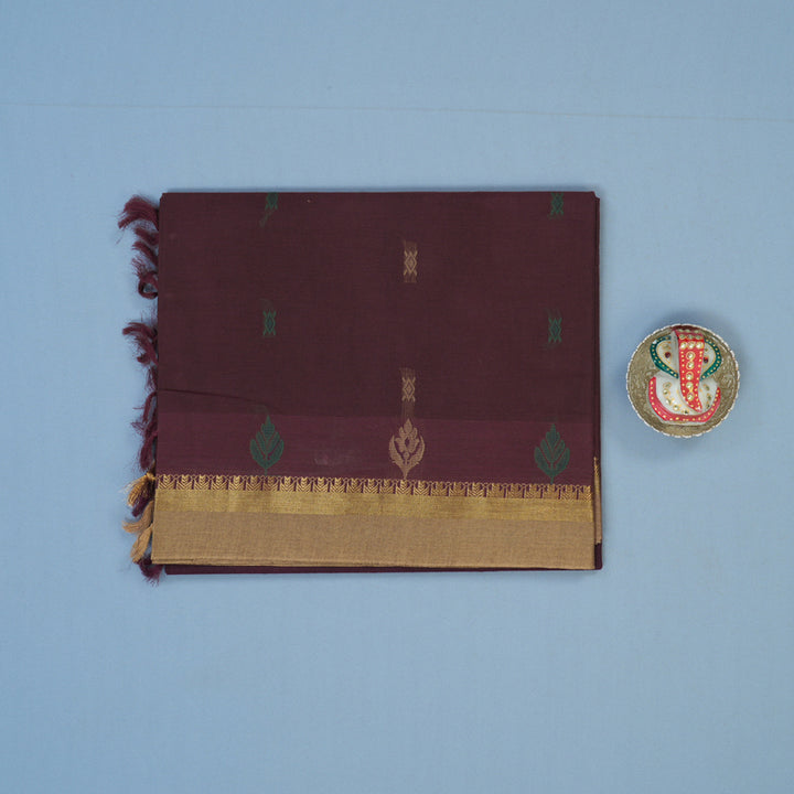 Hayagrivas Plum Purple Handloom Cotton Saree KBE2163A29-29