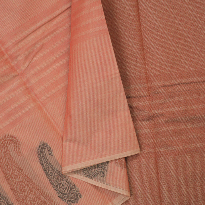 Hayagrivas Mild Peach Handloom Cotton Saree KBE2163A37-2