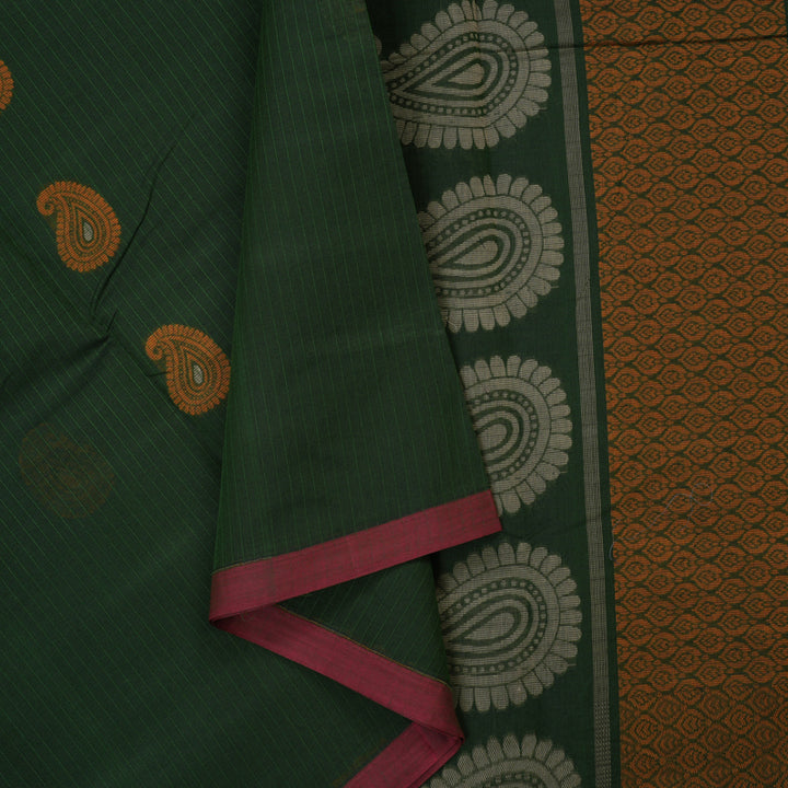 Hayagrivas Mehandi Green Handloom Cotton Saree KBE2163A39-5