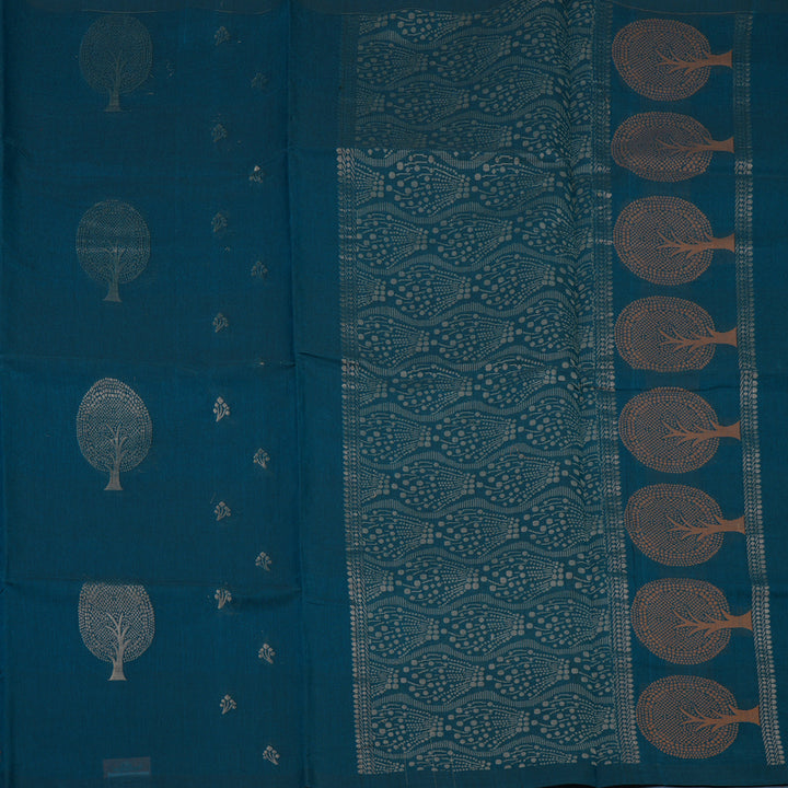 Hayagrivas Rama Blue Handloom Cotton Saree KBE2163A41-1