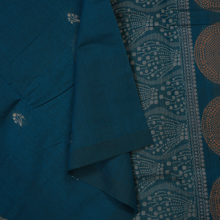 Hayagrivas Rama Blue Handloom Cotton Saree KBE2163A41-1