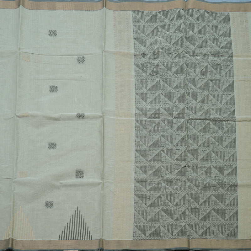 Hayagrivas Powder Green Handloom Cotton Saree KBE2163A46-1