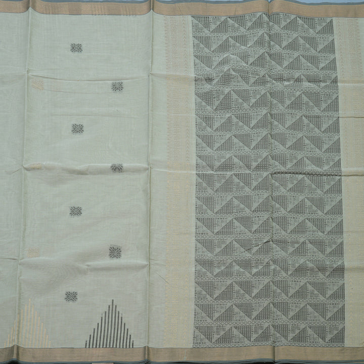Hayagrivas Powder Green Handloom Cotton Saree KBE2163A46-1