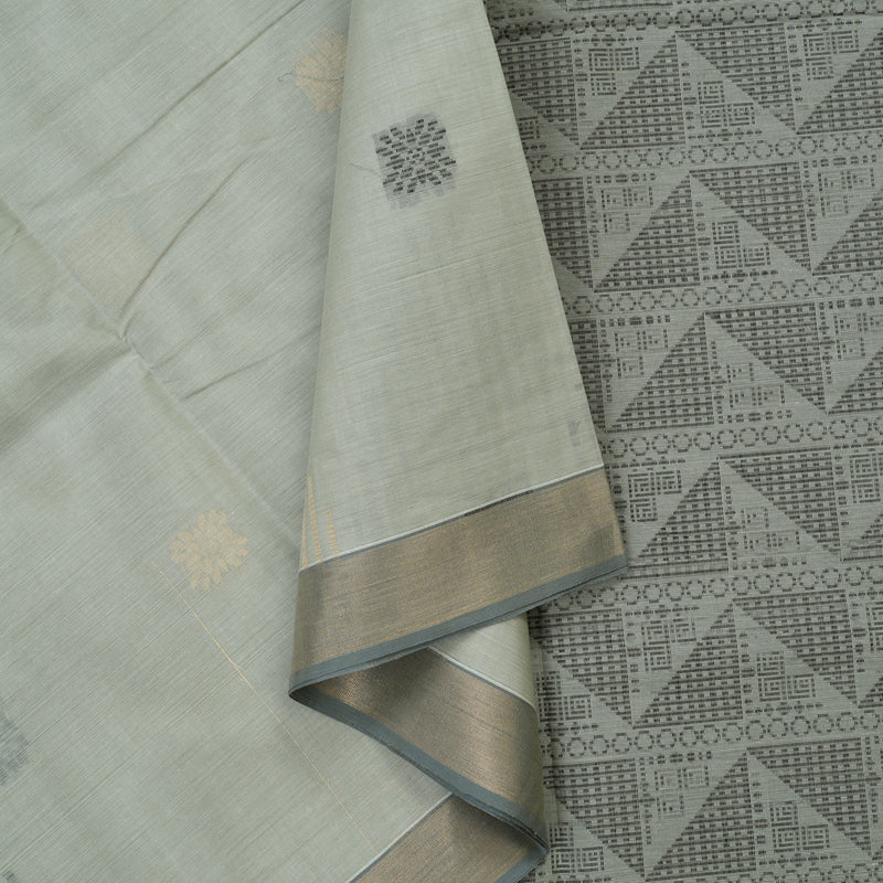 Hayagrivas Powder Green Handloom Cotton Saree KBE2163A46-1