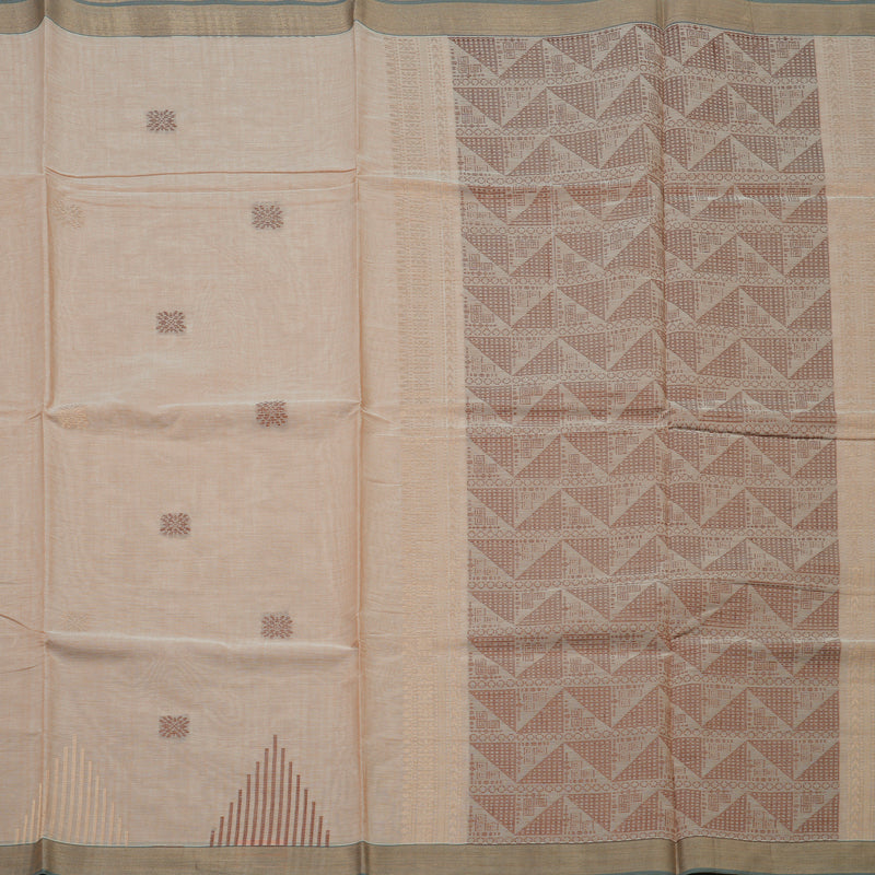 Hayagrivas Mild Peach Handloom Cotton Saree KBE2163A46-2