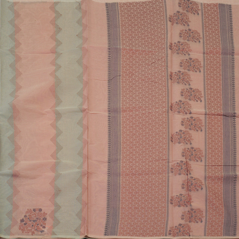 Hayagrivas Mild Peach Handloom Cotton Saree KBE2163A58-4