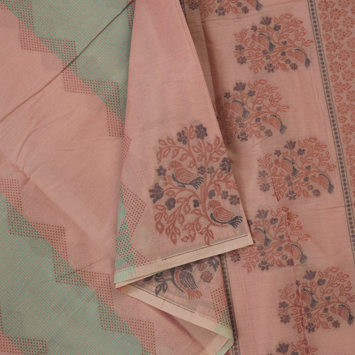 Hayagrivas Mild Peach Handloom Cotton Saree KBE2163A58-4