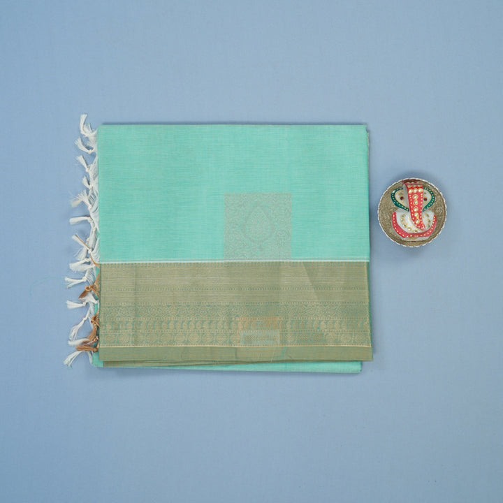 Hayagrivas Mint Green Handloom Cotton Saree KBE2163A60-1