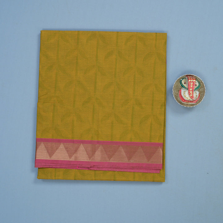 Hayagrivas Sampanga Green Handloom Cotton Saree KBE2163A7-1