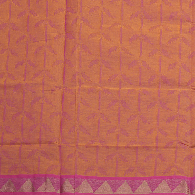 Hayagrivas Orangish-Pink Handloom Cotton Saree KBE2163A7-4