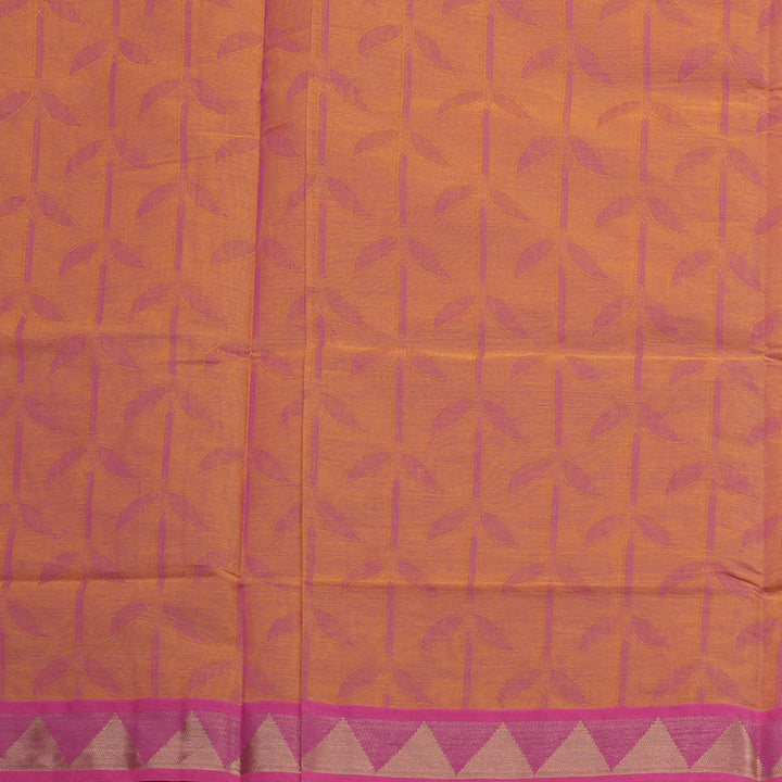 Hayagrivas Orangish-Pink Handloom Cotton Saree KBE2163A7-4