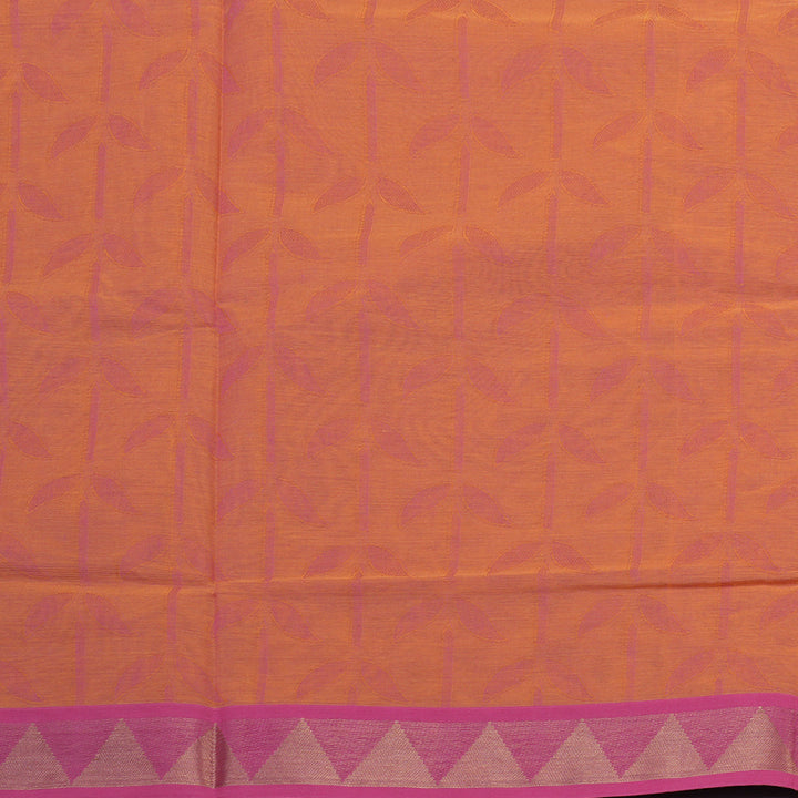 Hayagrivas Orangish-Pink Handloom Cotton Saree KBE2163A7-5