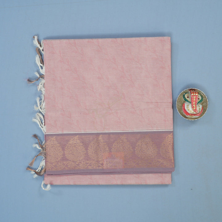 Hayagrivas Baby Pink Handloom Cotton Saree KBE2163A9-2