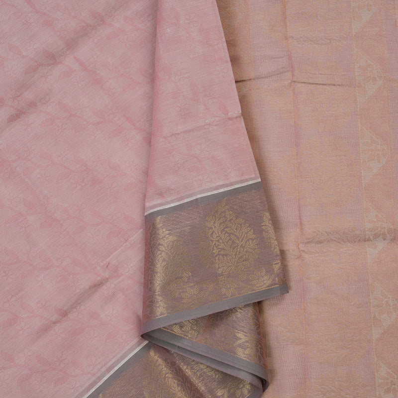 Hayagrivas Baby Pink Handloom Cotton Saree KBE2163A9-2