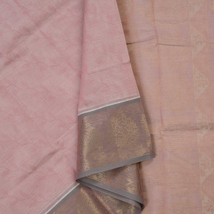 Hayagrivas Baby Pink Handloom Cotton Saree KBE2163A9-2