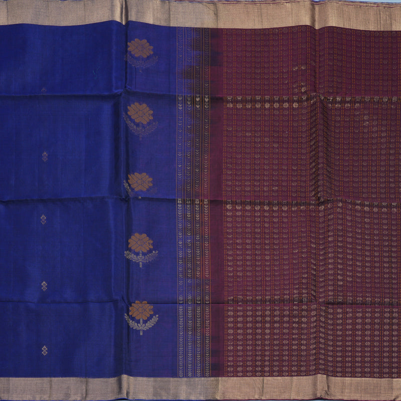 Hayagrivas Purple Kora Silk Cotton Saree KBE2165A12-1