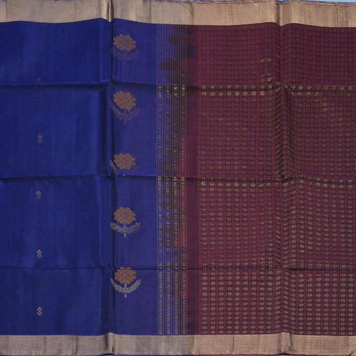 Hayagrivas Purple Kora Silk Cotton Saree KBE2165A12-1