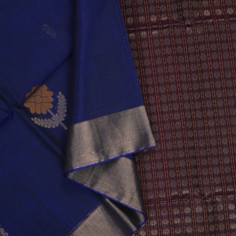 Hayagrivas Purple Kora Silk Cotton Saree KBE2165A12-1