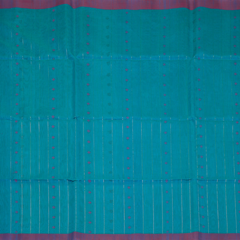 Hayagrivas Sky Blue Kora Silk Cotton Saree KBE2165A8-3